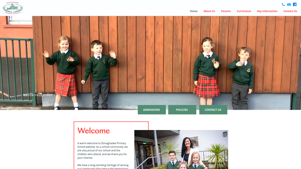 Screenshot of the Donaghadee Primary School Parent Teacher Association website