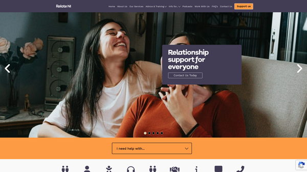 Screenshot of the Relate Northern Ireland website