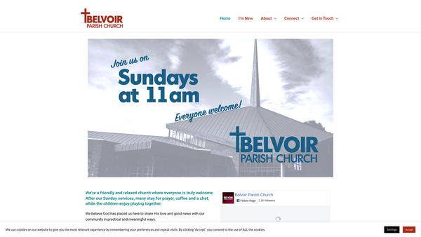 Screenshot of the BELFAST/Belfast: Belvoir/The Church of the Transfiguration/Down & Dromore/Church of Ireland website