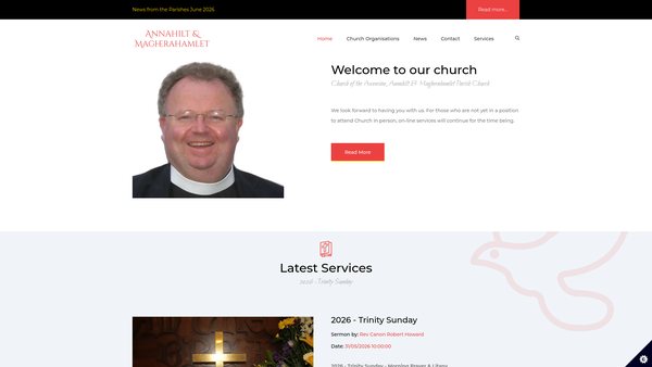Screenshot of the Spa,Ballynahinch/Annahilt & Magherahamlet/Magherahamlet Parish Church/Down & Dromore/Church of Ireland website