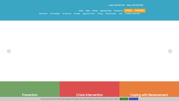 Screenshot of the PIPS Hope & Support Limited website