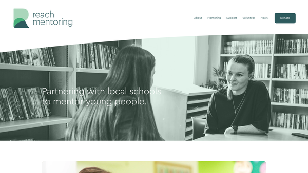 Screenshot of the Reach Mentoring Ltd website