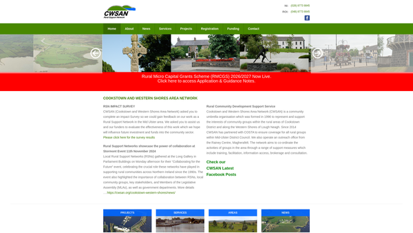 Screenshot of the Cookstown & Western Shores Area Network website