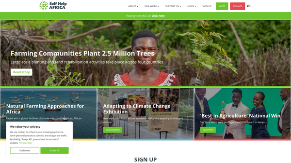 Screenshot of the War on Want (NI) Limited website