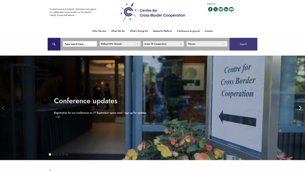 Screenshot of the Centre for Cross Border Studies website