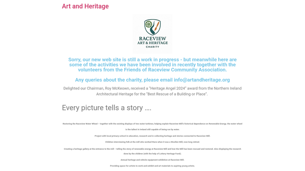 Screenshot of the Raceview Art and Heritage website