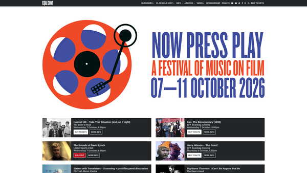 Screenshot of the The Cathedral Quarter Arts Festival website
