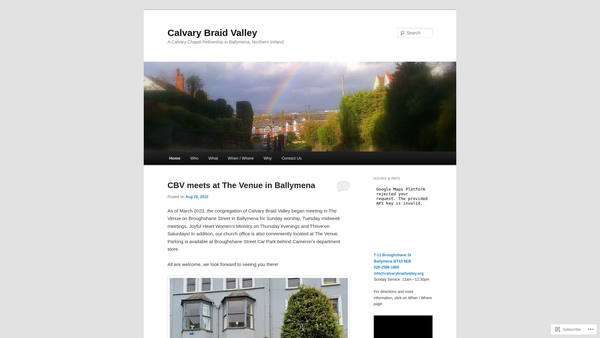 Screenshot of the Calvary Braid Valley website