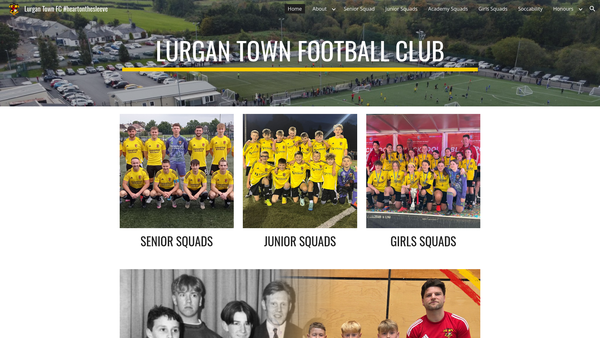 Screenshot of the Lurgan Town Football Club website