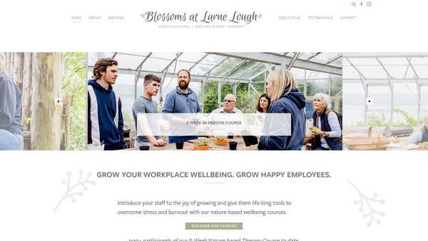 Screenshot of the Blossoms at Larne Lough website