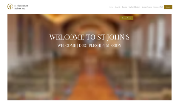 Screenshot of the Church of St John Baptist Helen's Bay website