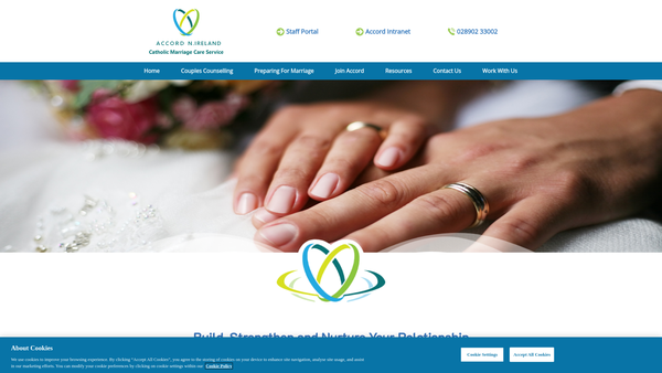 Screenshot of the Accord Northern Ireland Catholic Marriage Care Service website