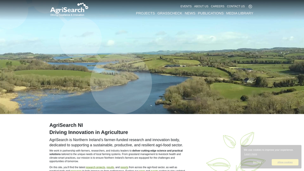 Screenshot of the The Northern Ireland Agricultural Research and Development Council website