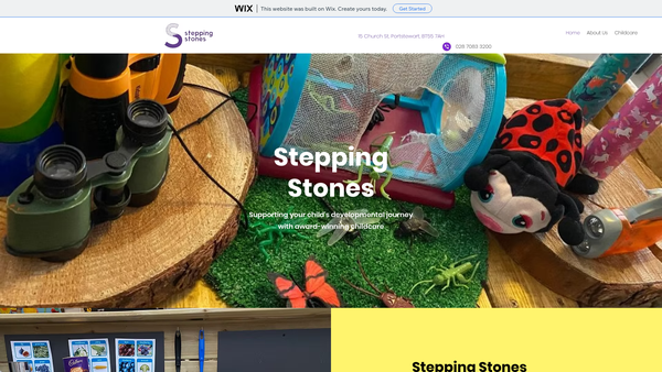 Screenshot of the Stepping Stones Creche Limited website