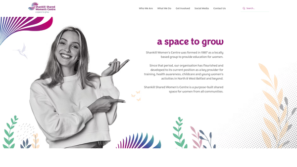 Screenshot of the Shankill Womens Centre website