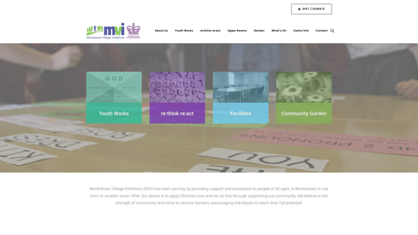Screenshot of the Monkstown Village Initiatives website