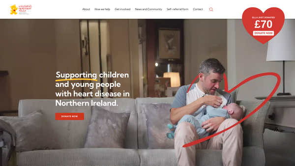 Screenshot of the Children's Heartbeat Trust website