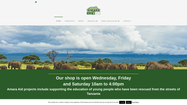 Screenshot of the AMARA Aid Limited website