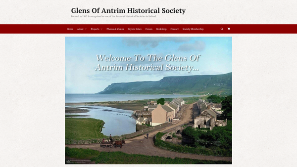 Screenshot of the The Glens of Antrim Historical Society website