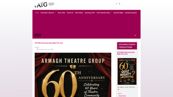 Screenshot of the Armagh Theatre Company Limited website
