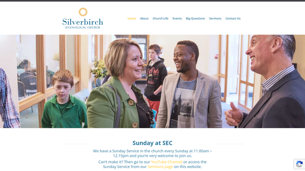 Screenshot of the Silverbirch Evangelical Church website
