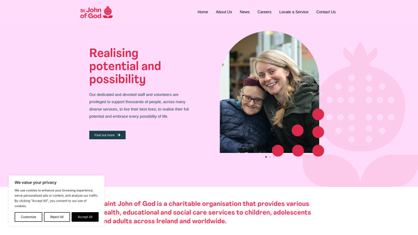 Screenshot of the The Saint John of God Foundation website