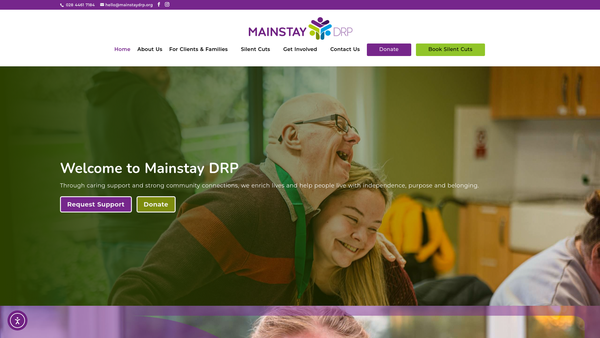 Screenshot of the Mainstay D R P website