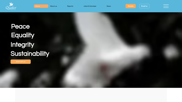 Screenshot of the Quaker Service website
