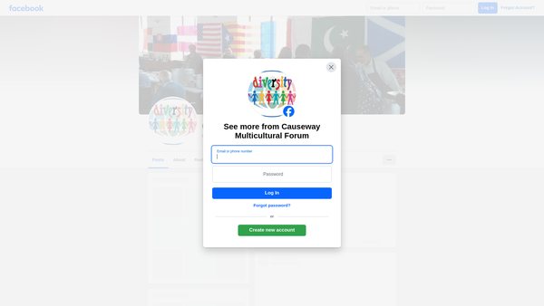 Screenshot of the Causeway Multi-Cultural Forum website