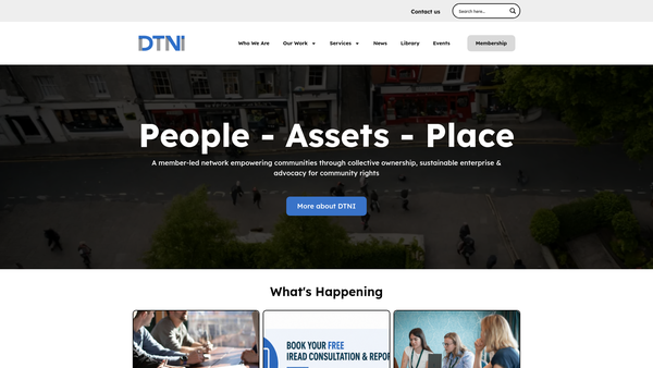 Screenshot of the Development Trusts NI Ltd website