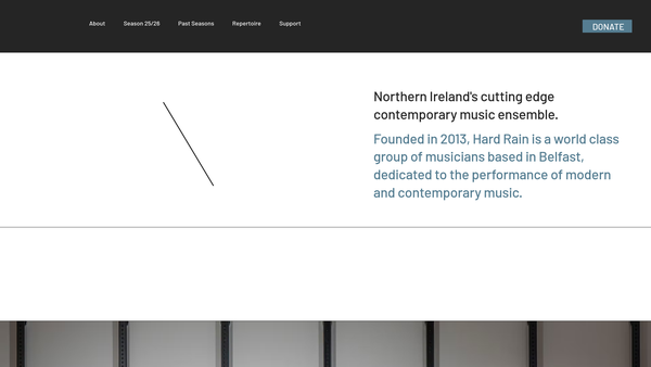 Screenshot of the Hard Rain SoloistEnsemble website