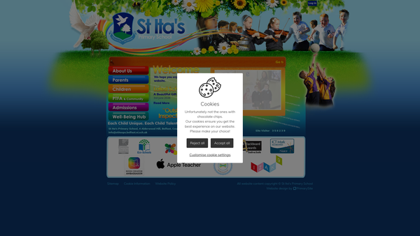 Screenshot of the St Ita's PTFA website