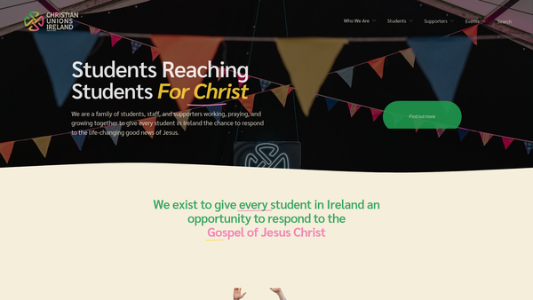Screenshot of the Christian Unions Ireland (NI) Trust website