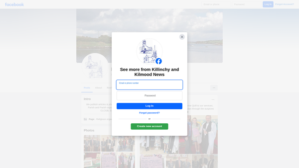 Screenshot of the NEWTOWNARDS/Killinchy,Kilmood&Tullynakill/killinchy Parish Church/Down&Dromore/Church of Ireland website