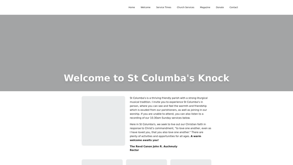 Screenshot of the BELFAST/Belfast:Knock/St. Columba/Down&Dromore/Church of Ireland website