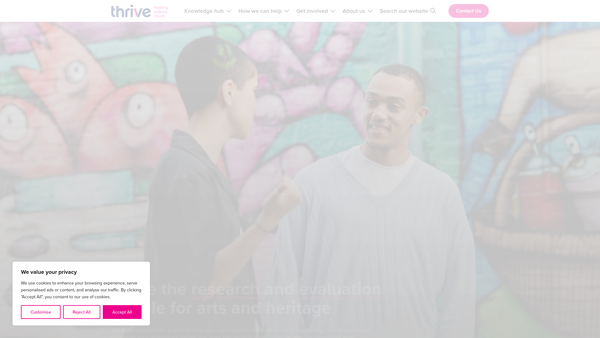 Screenshot of the Thrive Audience Development website
