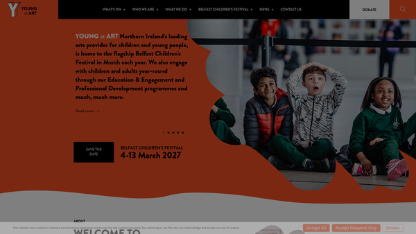 Screenshot of the Young At Art Ltd website