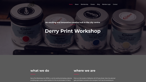 Screenshot of the Derry Print Workshop Ltd website