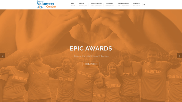 Screenshot of the Causeway Volunteer Bureau website