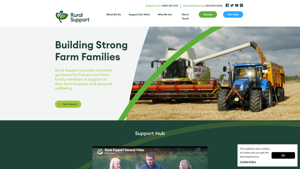 Screenshot of the Rural Support website