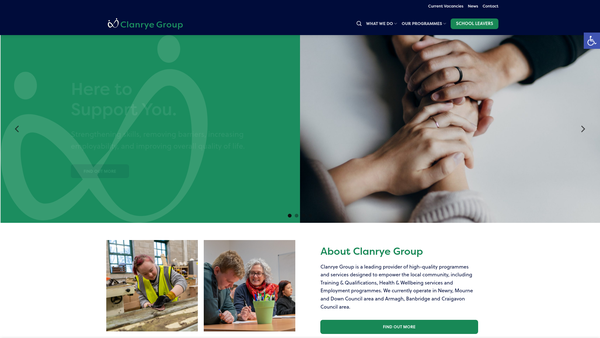 Screenshot of the Clanrye Group Limited website