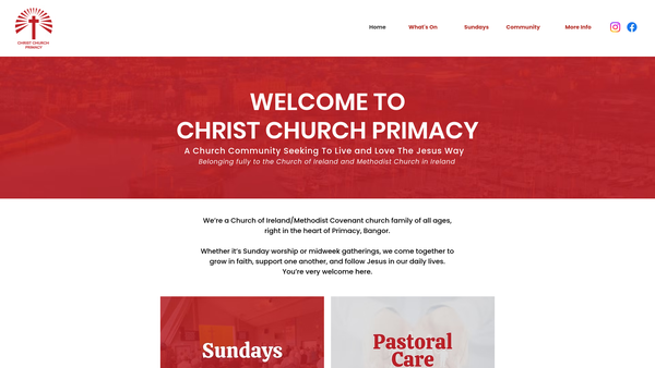 Screenshot of the BANGOR/Bangor Primacy/Christ Church/Down & Dromore/Church of Ireland website