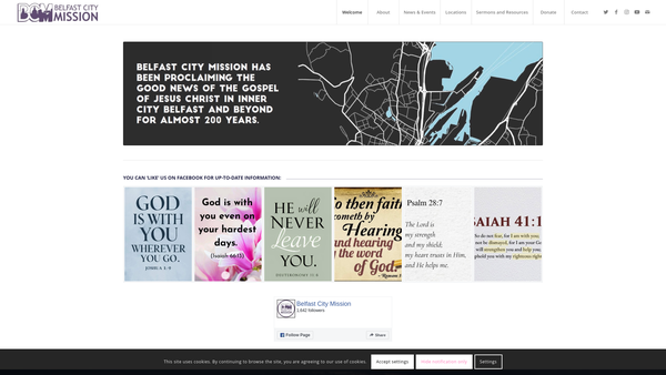 Screenshot of the Belfast City Mission website