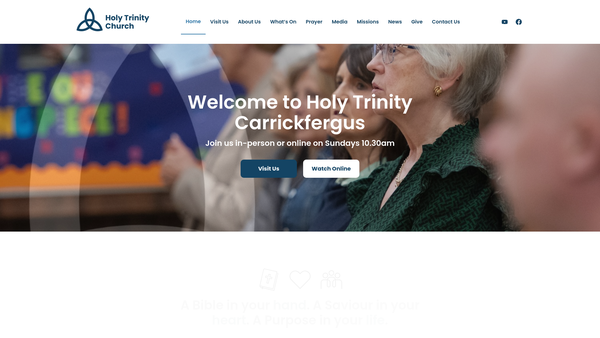 Screenshot of the Carrickfergus/Woodburn/Holy Trinity/Connor/Church of Ireland website