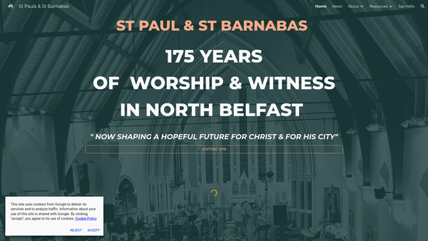 Screenshot of the BELFAST/Belfast: St. Paul & St. Barnabas/St. Paul/Connor/Church of Ireland website