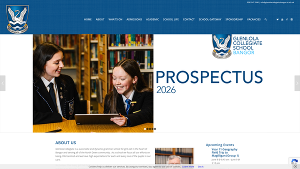 Screenshot of the Glenlola Collegiate PTA website