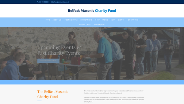 Screenshot of the Belfast Masonic Widows Fund website