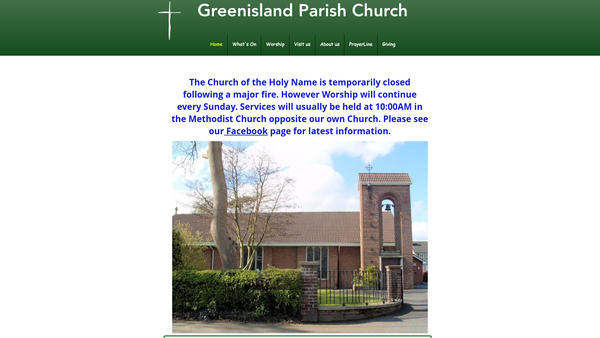 Screenshot of the CARRICKFERGUS/Greenisland/The Church of the Holy Name/Church of Ireland website