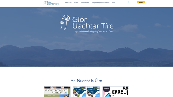 Screenshot of the Glór Uachtar Tíre website