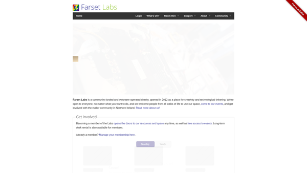 Screenshot of the Farset Labs website